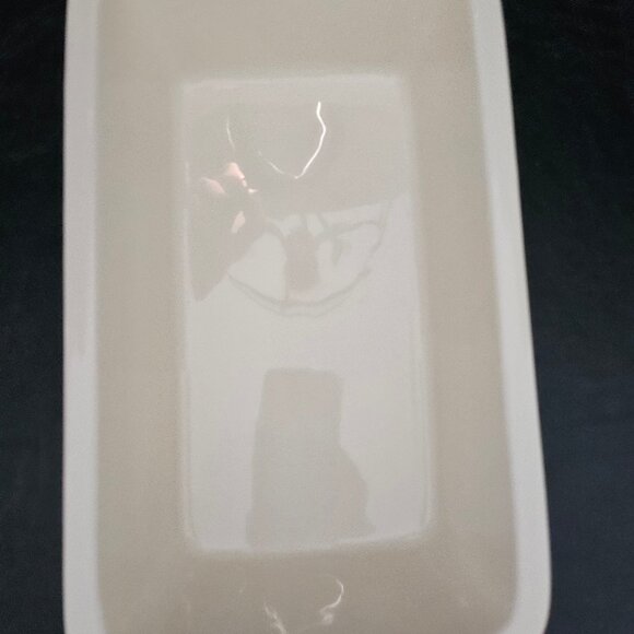 Vintage Debco Stoneware Christmas Baking Dish Featuring Santa Framed In Holly - Picture 9 of 12